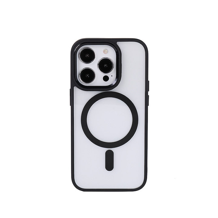 Husa telefon KUSPOAL, incarcare magnetica, negru, pentru iPhone 15
