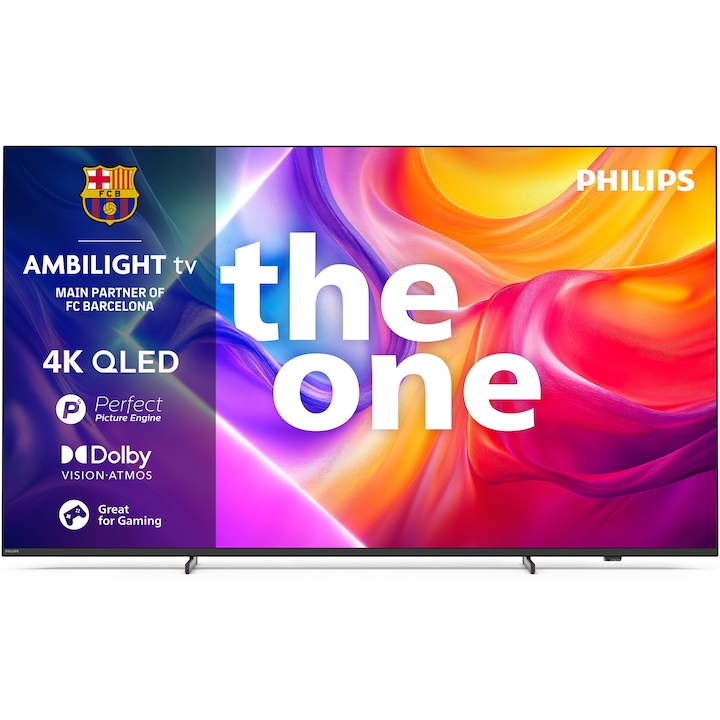 RESIGILAT: Televizor Philips AMBILIGHT tv QLED 75PUS9010, 189 cm, Smart TV, 4K Ultra HD, 100 Hz, Clasa E (Model 2025)