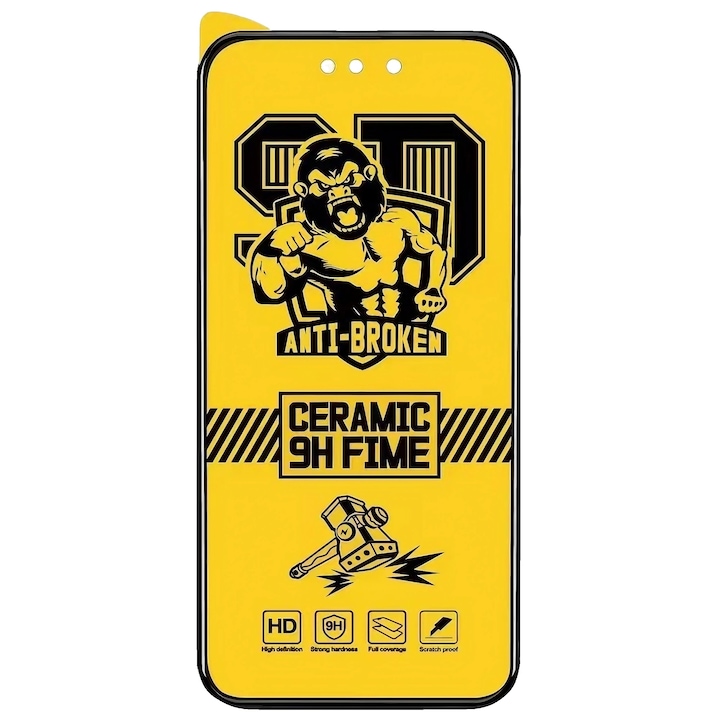 Folie de protectie Ceramica Flippy®, Transparenta HD, 9H, pentru Xiaomi Redmi 10 4G margini negre