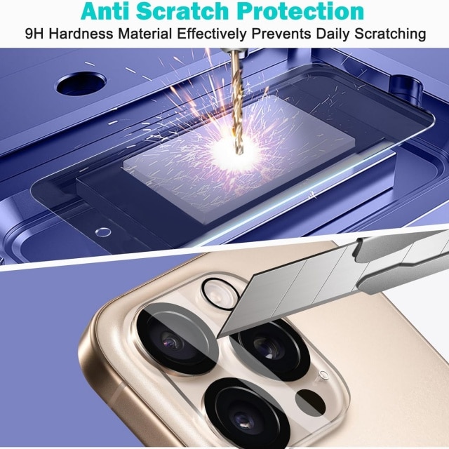 Set 3 folii protectie ecran/3 folii protectie camera, Sticla securizata, Compatibile cu iPhone 16 Pro Max, Privacy