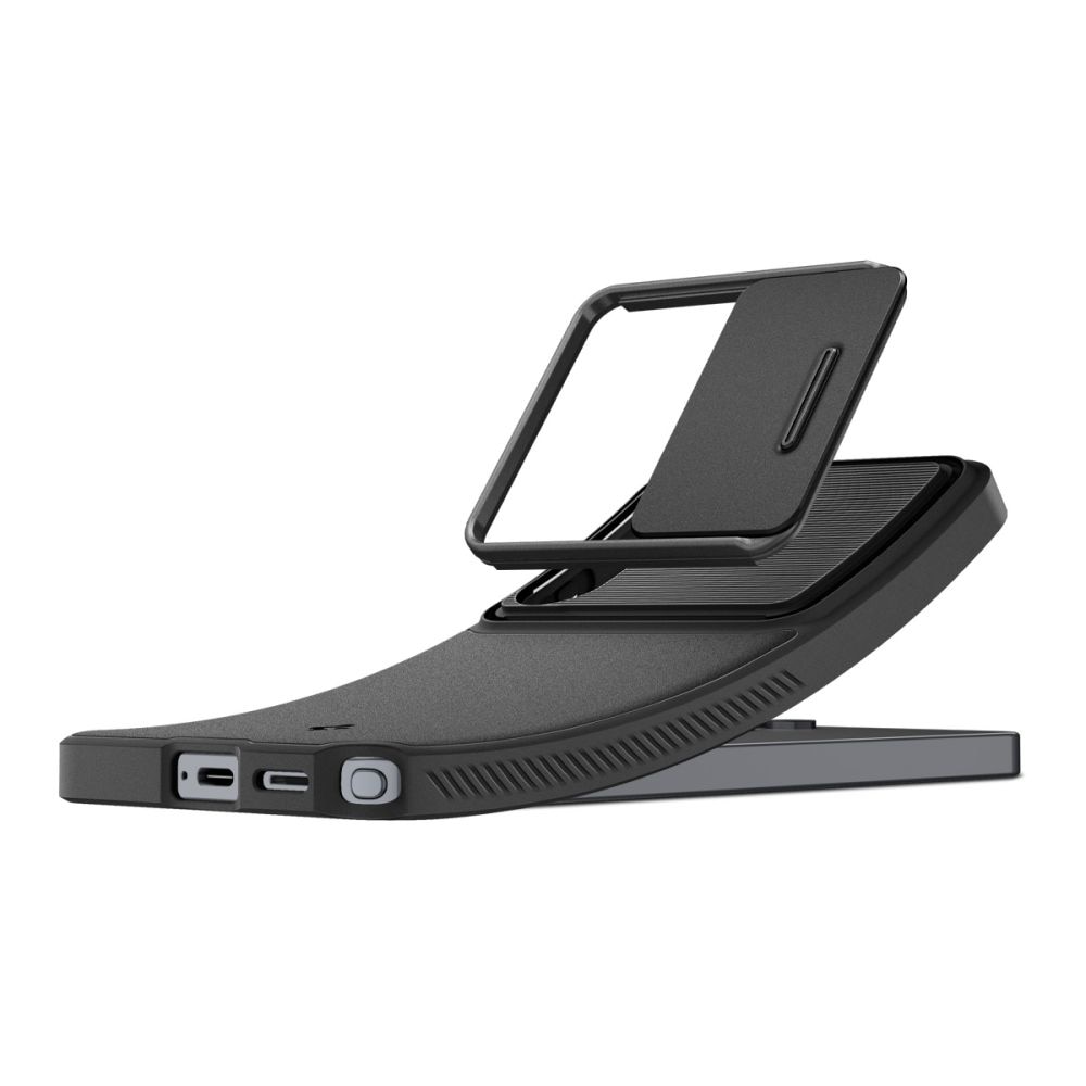 Carcasa Spigen Optik Armor, hibrid TPU și policarbonat, negru, pentru Samsung Galaxy S26 Ultra, cu slider pentru obiectiv