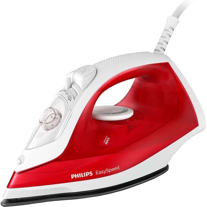 Fier de calcat cu abur Philips EasySpeed GC1742, 2000W, 220ml, rosu-alb