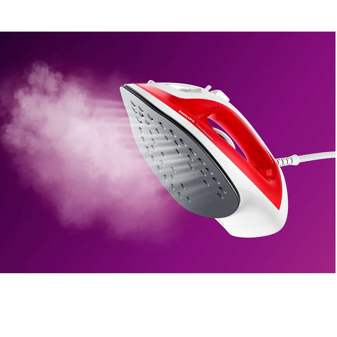 Fier de calcat cu abur Philips EasySpeed GC1742, 2000W, 220ml, rosu-alb