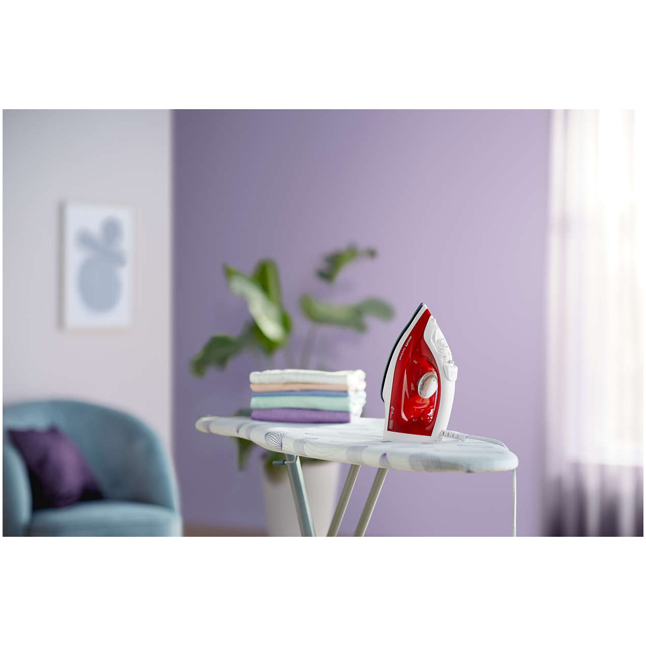 Fier de calcat cu abur Philips EasySpeed GC1742, 2000W, 220ml, rosu-alb