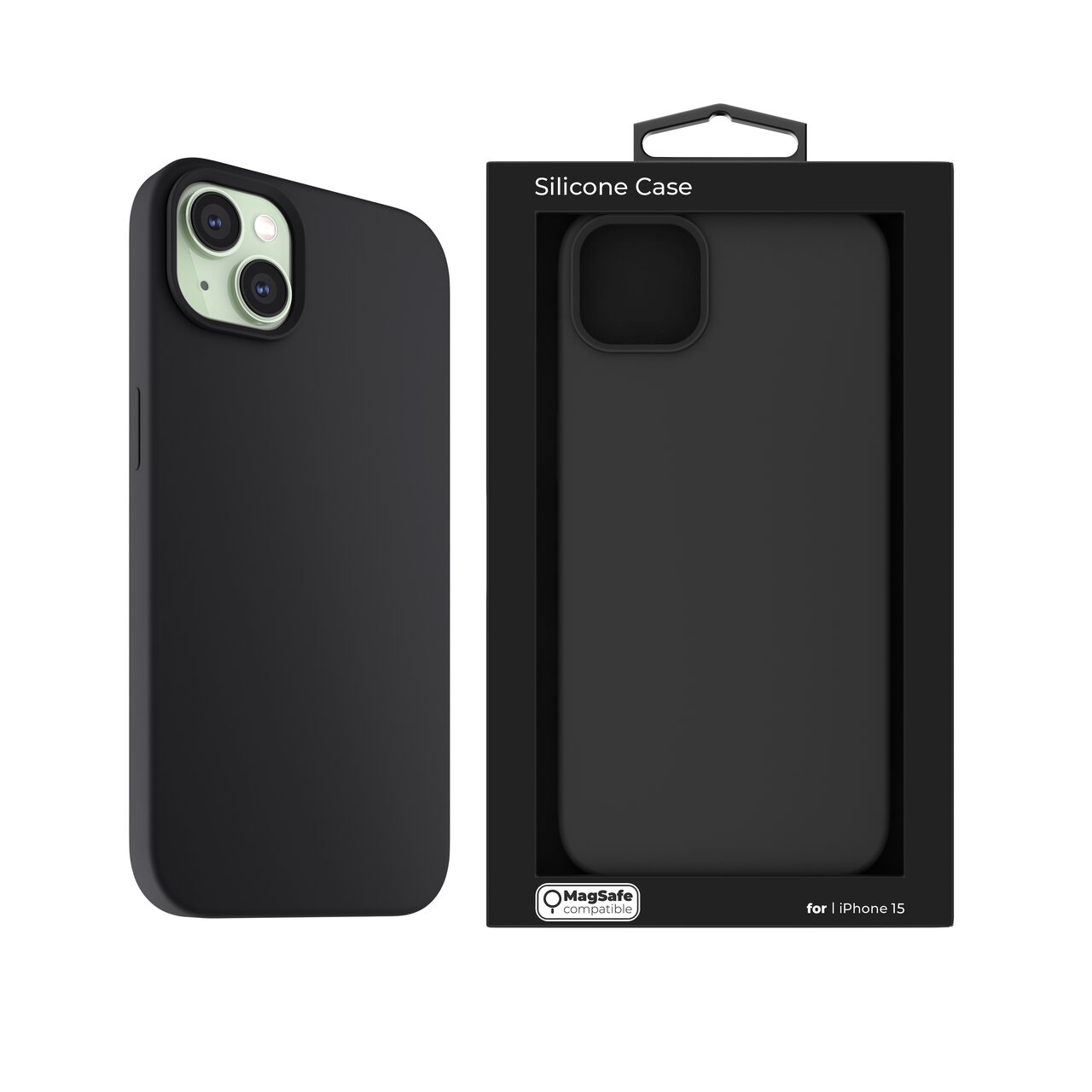 Husa de protectie Next One Silicone Case pentru iPhone 15, MagSafe compatible, Black