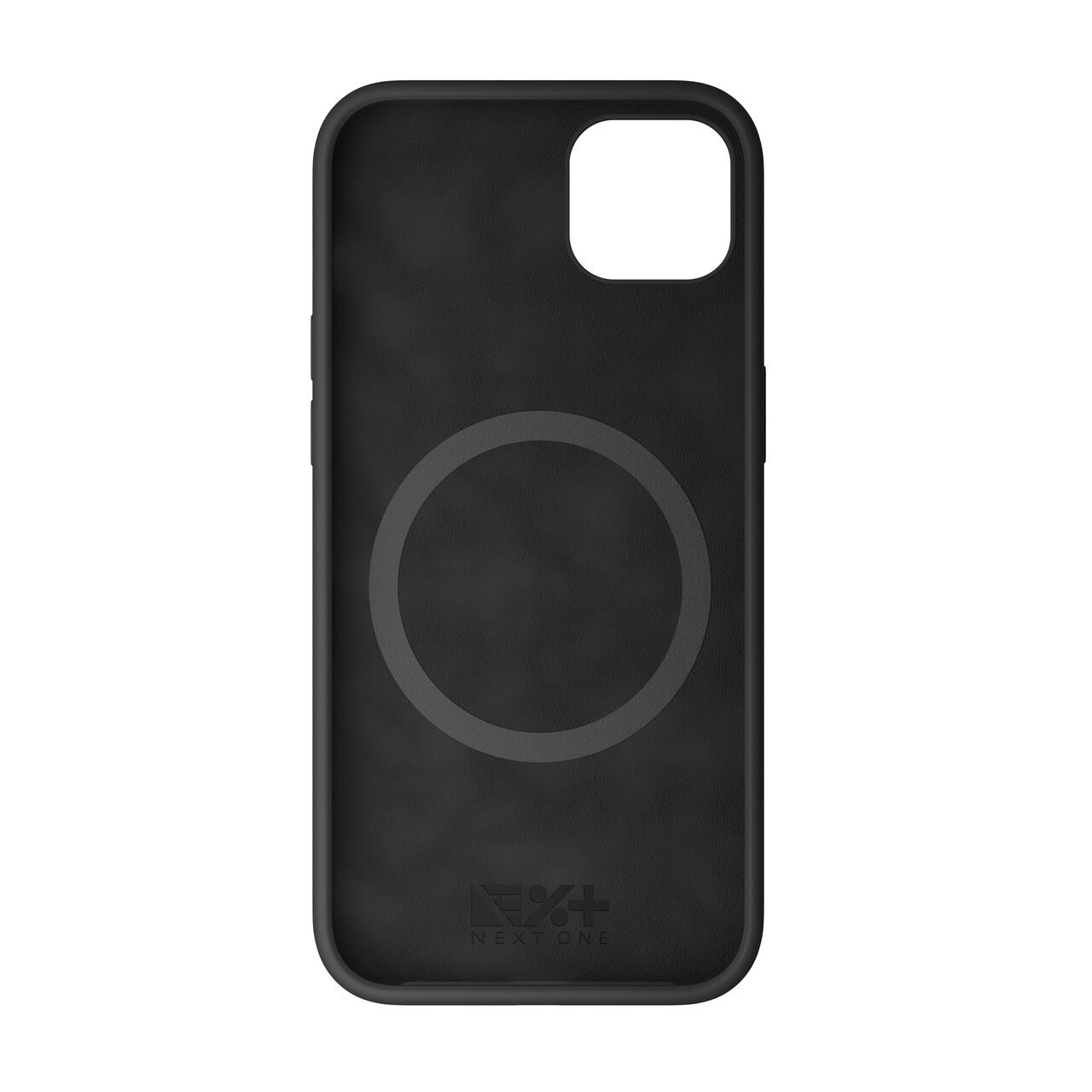 Husa de protectie Next One Silicone Case pentru iPhone 15, MagSafe compatible, Black