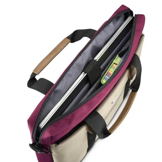 Geanta laptop, Hama, 40 - 41 cm, 15.6 - 16.2", Bej/Visiniu