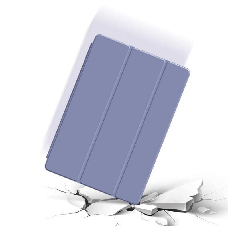 Husa tableta din silicon, Tip Carte pentru Apple iPad 10 10.9'', Protectie Completa, Close To Sleep, Top Quality, Soft Touch, All inclusive anti cadere, functie de suport, disipare a caldurii fagure de miere, incizie precisa, gri lavanda