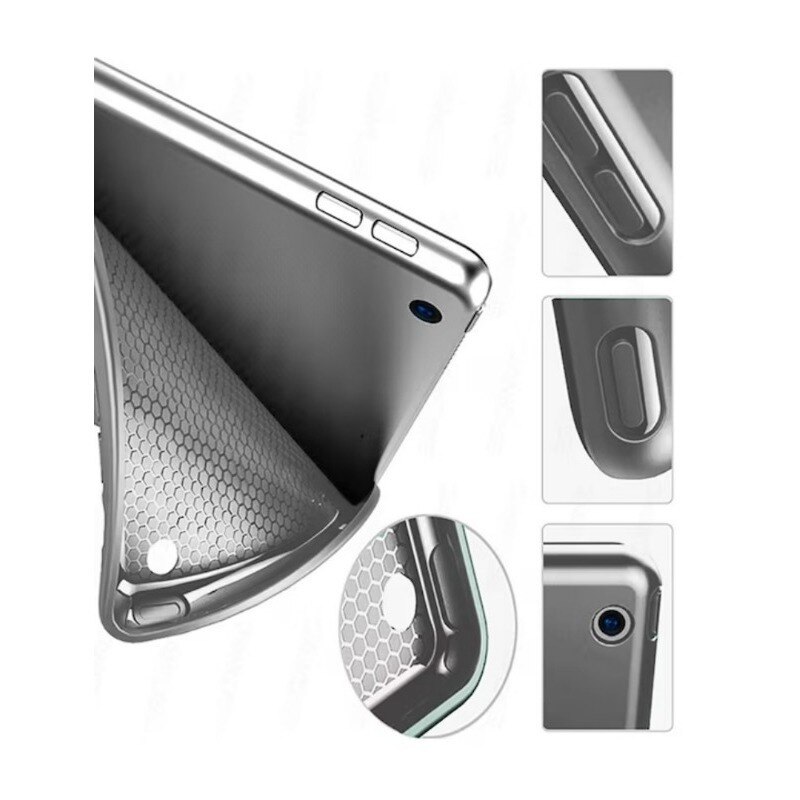 Husa tableta din silicon, Tip Carte pentru Apple iPad 10 10.9'', Protectie Completa, Close To Sleep, Top Quality, Soft Touch, All inclusive anti cadere, functie de suport, disipare a caldurii fagure de miere, incizie precisa, gri lavanda