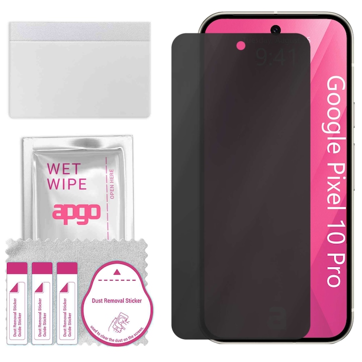 Folie de protectie PRIVACY apgo pentru Google Pixel 10 Pro – efect anti-spionaj, hidrogel, full glue, 5D, mat, ultra-subtire