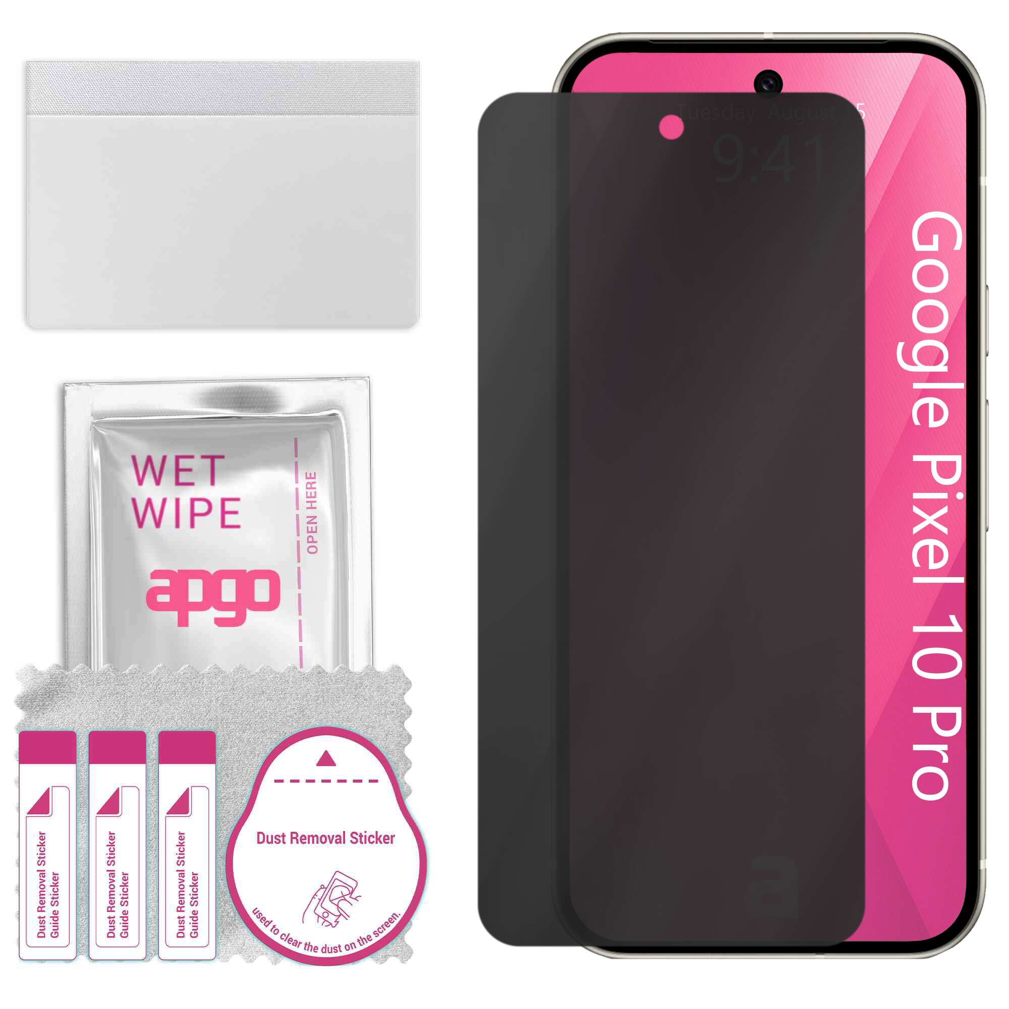 Folie de protectie PRIVACY apgo pentru Google Pixel 10 Pro – efect anti-spionaj, hidrogel, full glue, 5D, mat, ultra-subtire