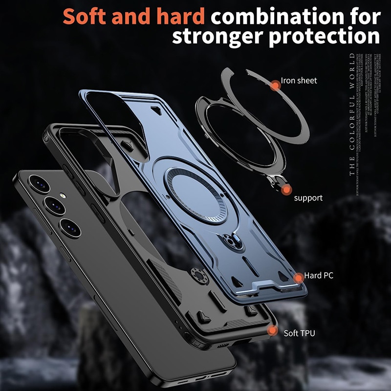 Husă de protecție, pentru Samsung Galaxy A17, 360° rotativ, Albastru