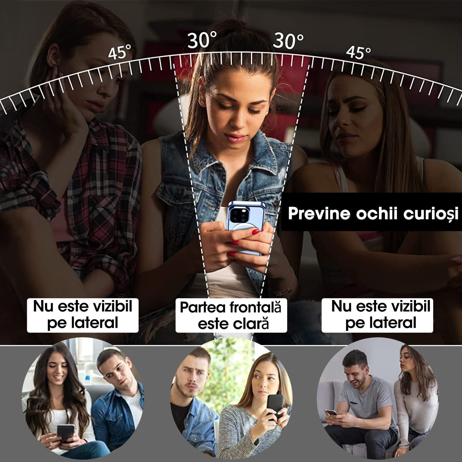 Folie de protectie Privacy, Aba MGF GROUP, pentru Xiaomi 14 5G, sticla securizata, aplicare simpla
