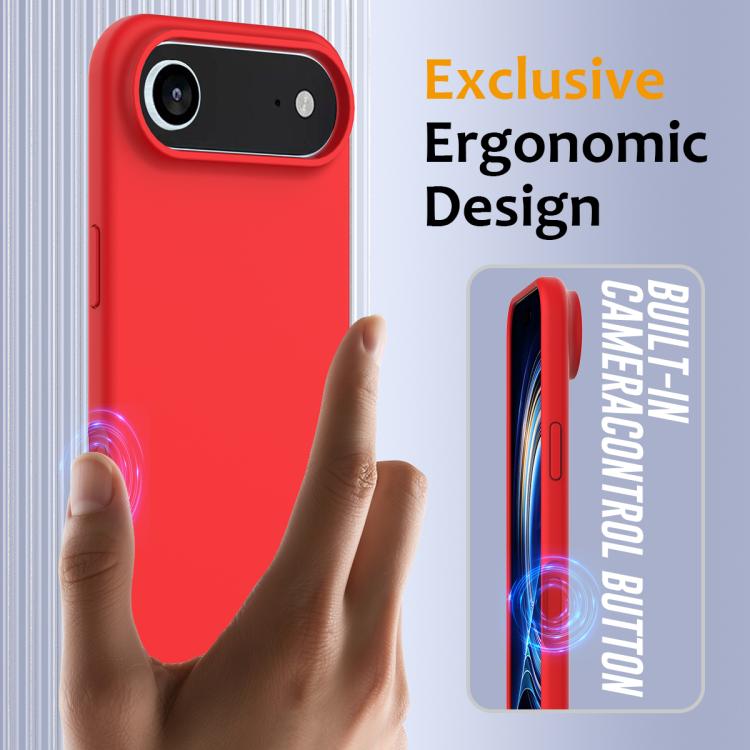 Husa pentru Apple iPhone Air, Silicon Premium Catifelat, Protectie Camere, Camere acoperite, Microfibra In Interior, Rosu