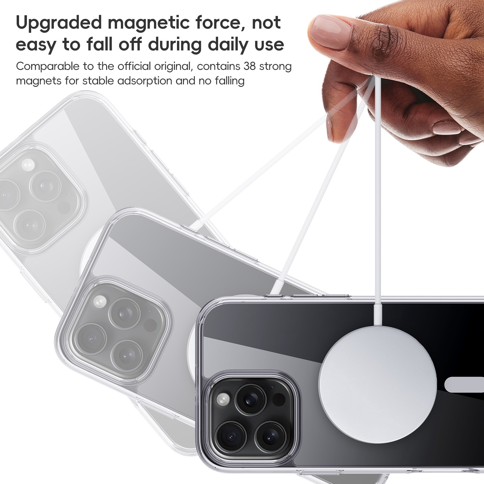 Husa pentru Apple iPhone 16, Magnetic Acrylic, Transparent