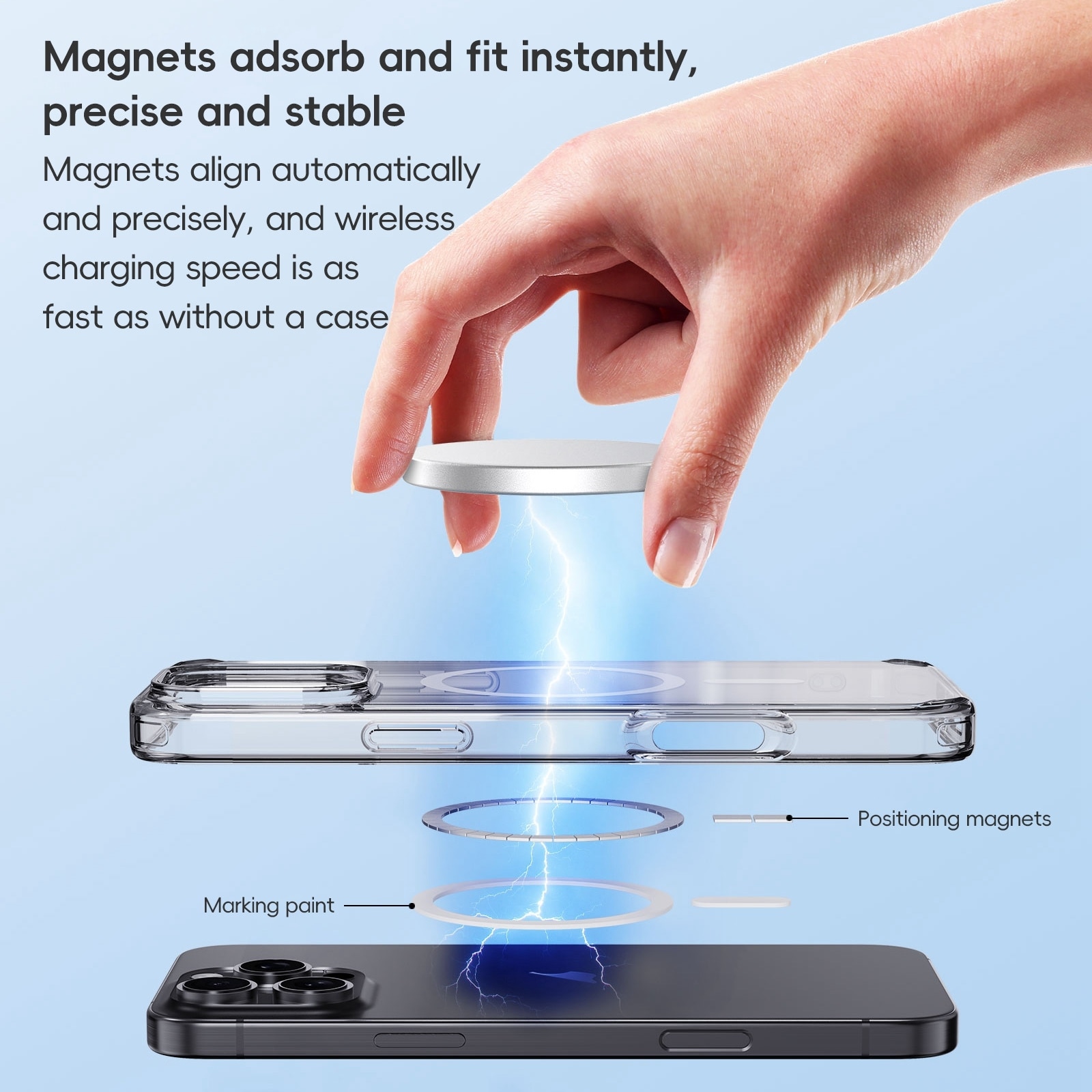 Husa pentru Apple iPhone 16, Magnetic Acrylic, Transparent