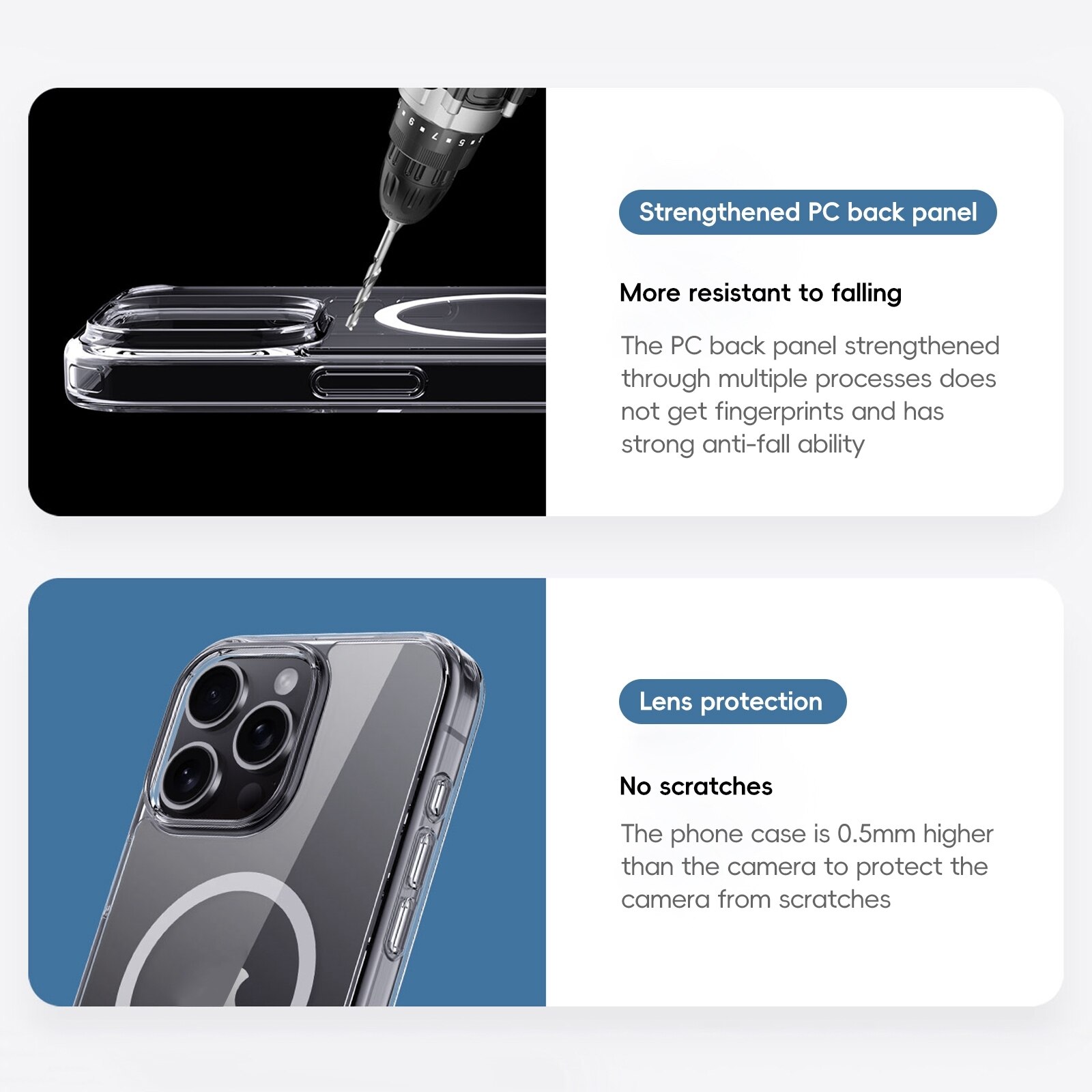Husa pentru Apple iPhone 16, Magnetic Acrylic, Transparent