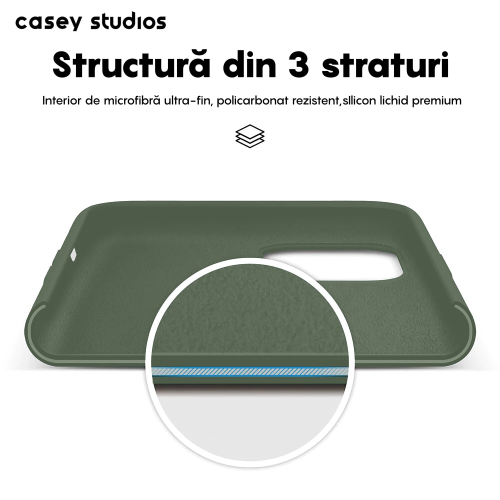 Husa CASEY STUDIOS™ pentru Apple iPhone 11 Pro, Soft Silicone Premium, Microfibra in Interior, Webster Green, de Protectie, Ultra Slim, pentru Incarcare Wireless, Margini Ridicate pentru Protectia Ecranului si a Camerelor