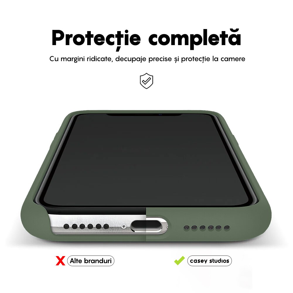 Husa CASEY STUDIOS™ pentru Apple iPhone 11 Pro, Soft Silicone Premium, Microfibra in Interior, Webster Green, de Protectie, Ultra Slim, pentru Incarcare Wireless, Margini Ridicate pentru Protectia Ecranului si a Camerelor