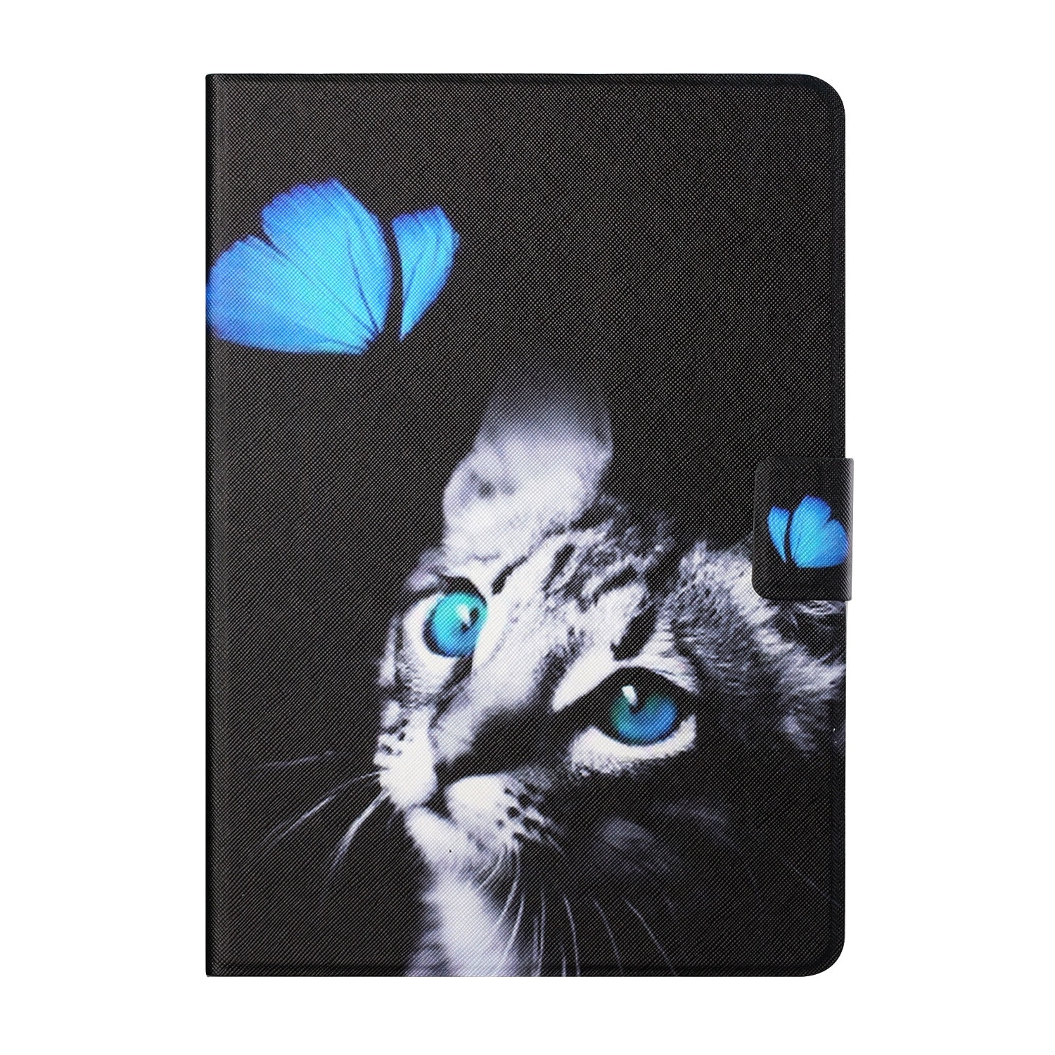 Husa tableta pentru Lenovo Tab M10 HD 2nd Gen TB-X306X, piele PU cu desene colorate, tip carte cu suport si sloturi card, functie sleep / wake-up (Fluture Pisica)