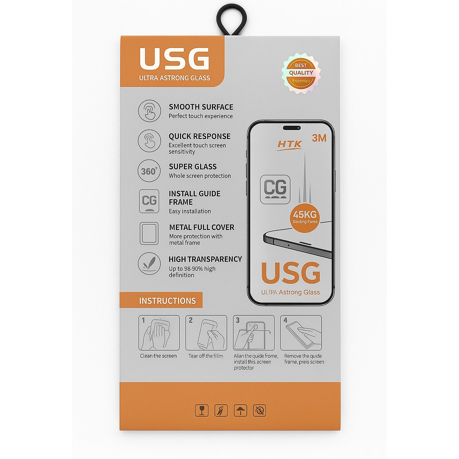 Folie Sticla pentru iPhone 16 Pro - Super Glass Nano, Anti-Explozie 45kg, Anti-Zgarieturi, Amprenta & Soc