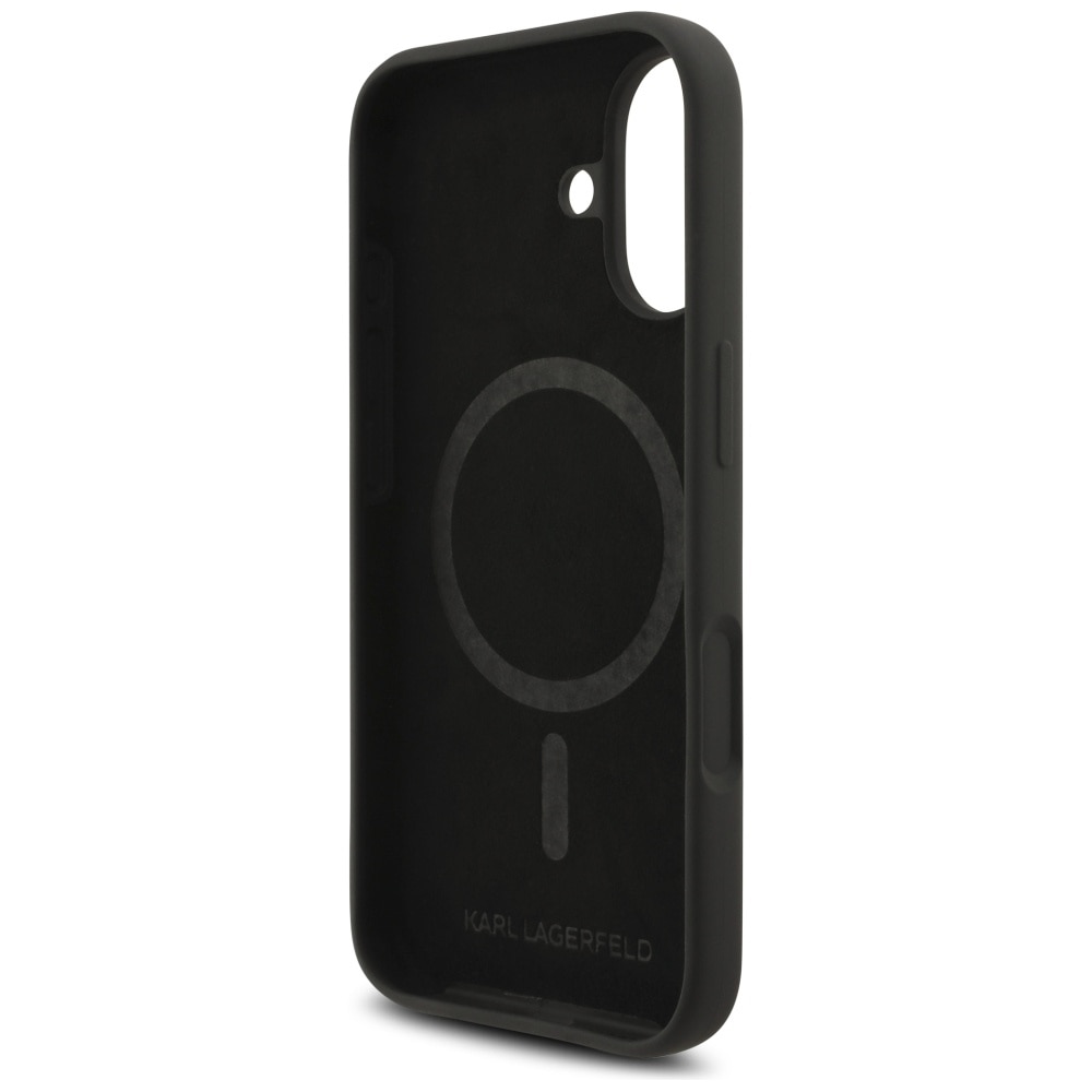 Carcasa Karl Lagerfeld Silicone Karl & Choupette cu MagSafe compatibila cu iPhone 17, Negru