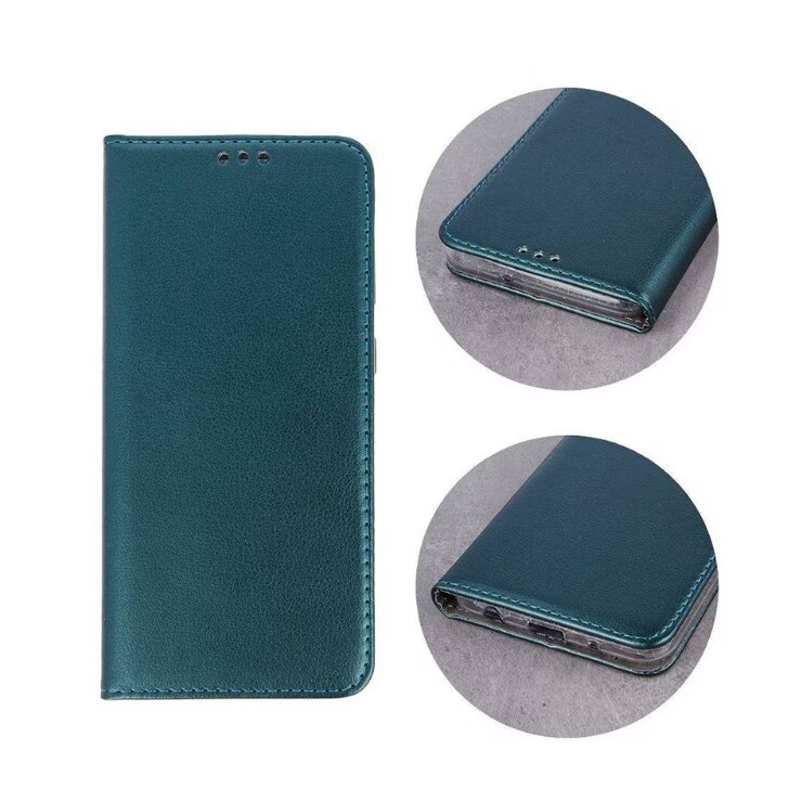 Husa protectie Tip Carte, Imitatie Piele, Mat-Tech compatibila cu Samsung Galaxy S25 Ultra, Inchidere Magnetica, Buzunar interior pentru card, Protectie Completa, Functie de Stand, Verde