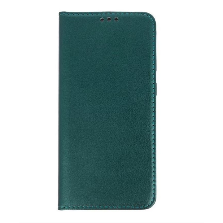 Husa protectie Tip Carte, Imitatie Piele, Mat-Tech compatibila cu Samsung Galaxy S25 Ultra, Inchidere Magnetica, Buzunar interior pentru card, Protectie Completa, Functie de Stand, Verde