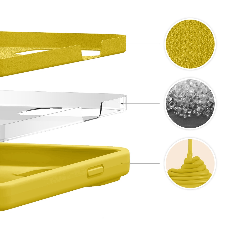 Husa CASEY STUDIOS™ pentru Apple iPhone 13 Pro, Soft Silicone Premium, Microfibra in Interior, Yellow, de Protectie, Ultra Slim, pentru Incarcare Wireless, Margini Ridicate pentru Protectia Ecranului si a Camerelor