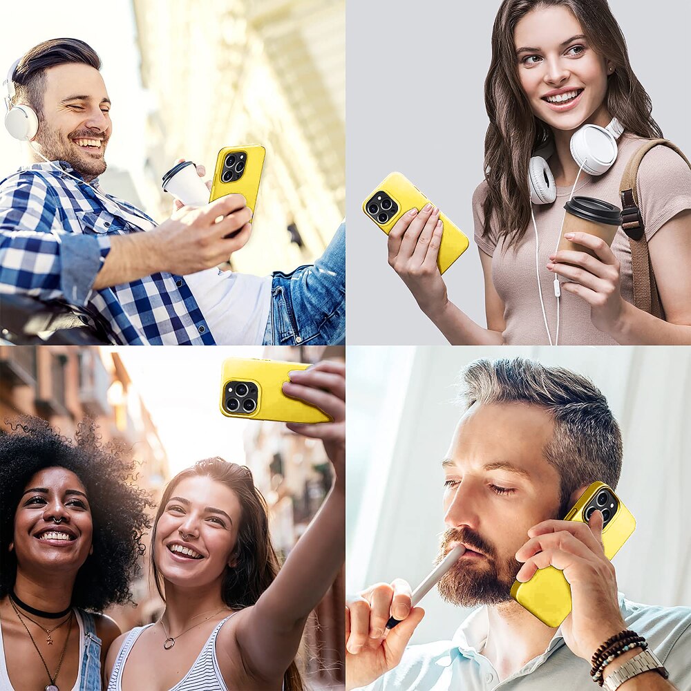 Husa CASEY STUDIOS™ pentru Apple iPhone 13 Pro, Soft Silicone Premium, Microfibra in Interior, Yellow, de Protectie, Ultra Slim, pentru Incarcare Wireless, Margini Ridicate pentru Protectia Ecranului si a Camerelor