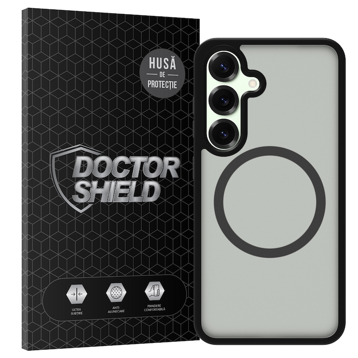 Husa de Protectie, Compatibila cu Samsung Galaxy S26, Doctor Shield Fantom, Compatibila cu MagSafe - Negru