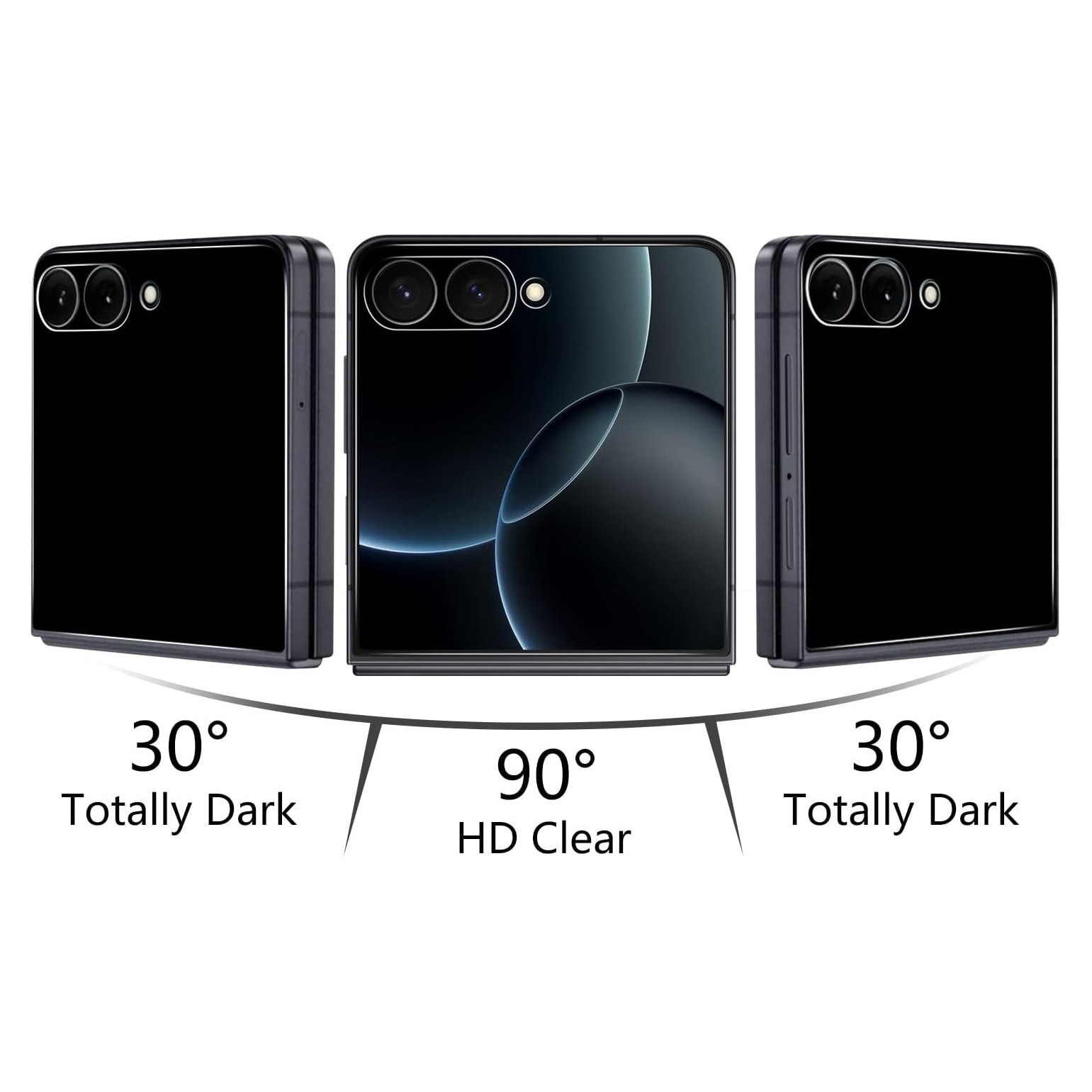 Folie de protectie ecran mic si spate compatibila cu Samsung Galaxy Z Flip 7, Privacy Hydrogel mata din silicon, TPU, acopera tot ecranul, PlanetPhone®