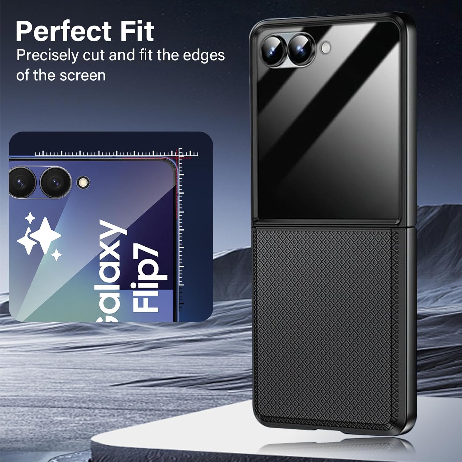 Folie de protectie ecran mic si spate compatibila cu Samsung Galaxy Z Flip 7, Privacy Hydrogel mata din silicon, TPU, acopera tot ecranul, PlanetPhone®