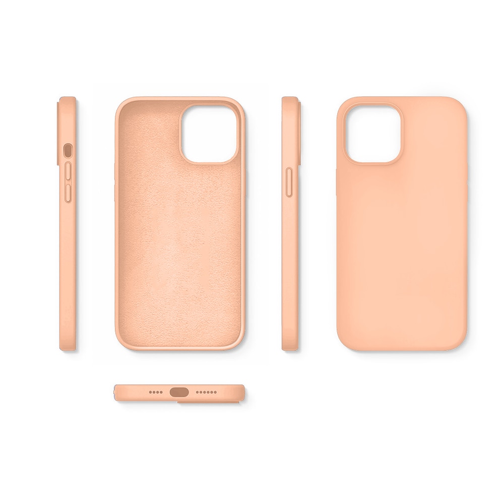 Husa CASEY STUDIOS™ compatibila cu iPhone 12 Pro Max, Soft Silicone Premium, Microfibra in Interior, Pink Sand, de Protectie, Ultra Slim, pentru Incarcare Wireless, Margini Ridicate de Protectia Ecranului si a Camerelor