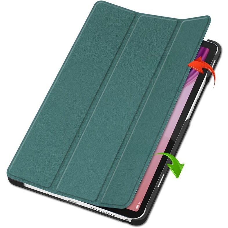 Husa tablete, Lenovo Tab One, Smartcase, verde, material PU si PC, functie suport
