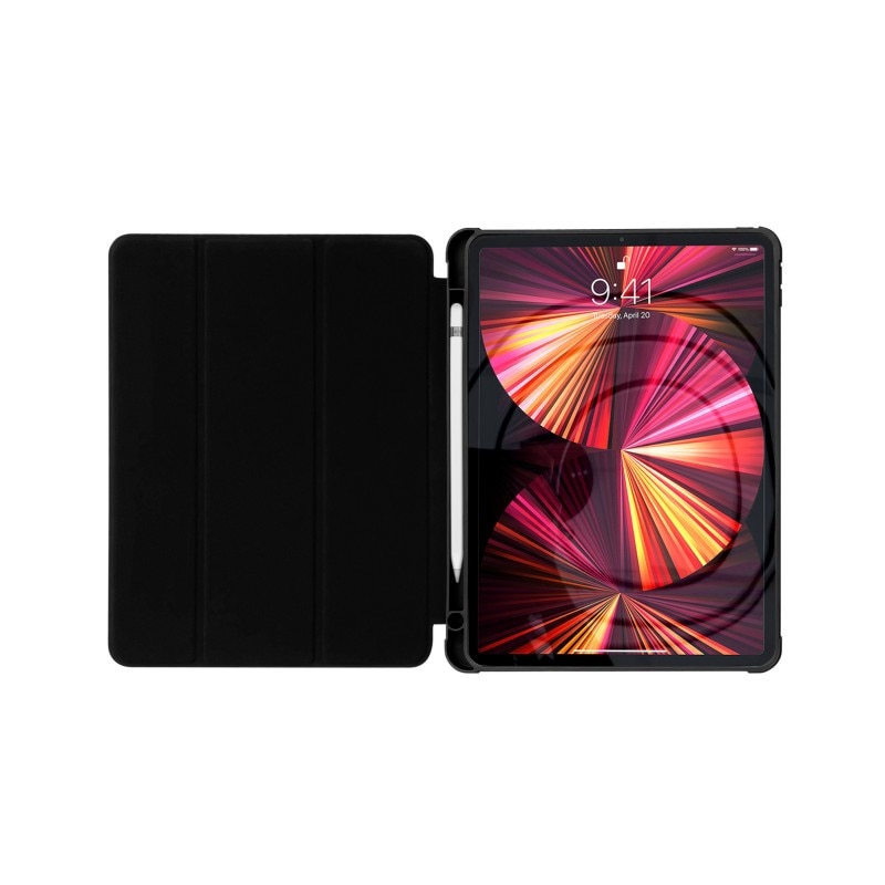 Husa Tableta Upzz Stand Case Smart Cover Pentru Ipad Pro 11" 2021, Spate Transparent, Functie Stand, Negru