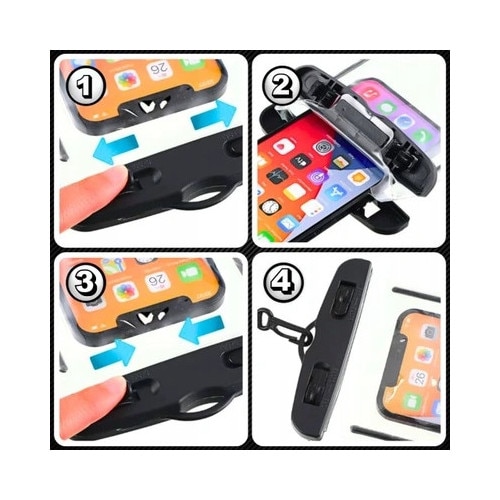 2 huse universale impermeabile pentru telefon PVC/Plastic, negre/transparente, IPX8 FOTOROB