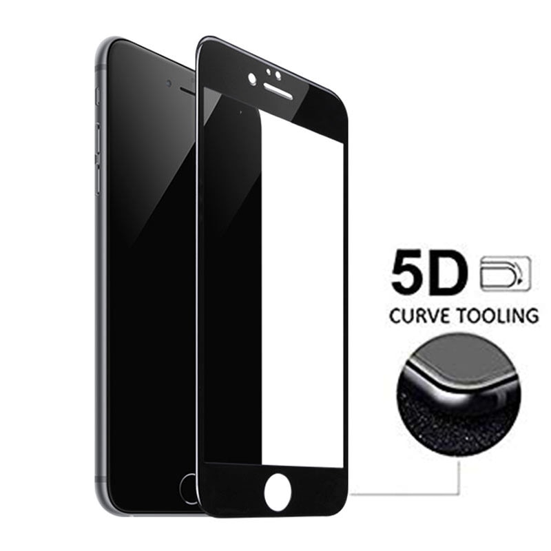 Folie de sticla 5D negru compatibil cu Apple Iphone 7/8 Plus Black Negru AntiShock