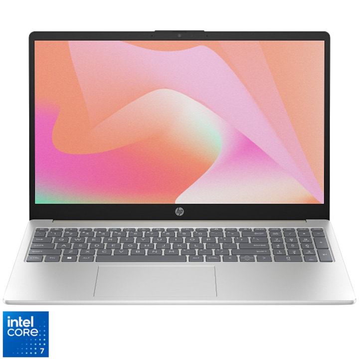 Laptop HP 15-fd0106nq (D2KJ6EA) cu procesor Intel® Core™ 7 150U pana la 5.4 GHz, 15.6" FullHD, 16GB DDR5, 512 GB SSD, Intel® Graphics, NO OS, Diamond White