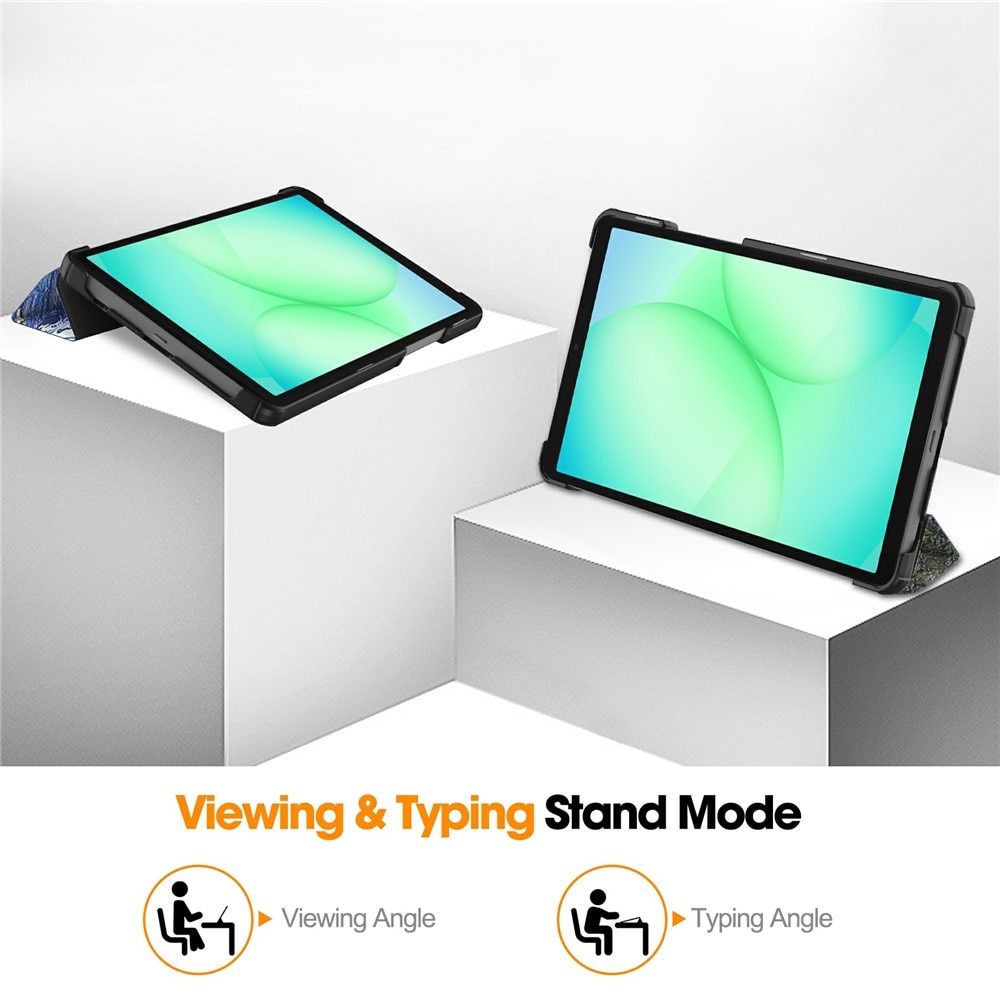 Husa pentru tableta Galaxy Tab A11 / A9, Fold Pro, protectie 360, piele ecologica, Starry Night