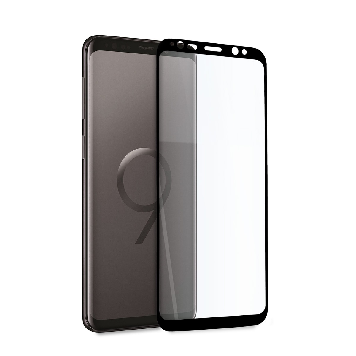 Folie de protectie Tech Armor, Compatibil Samsung S9, Full screen, Sticla securizata, Negru