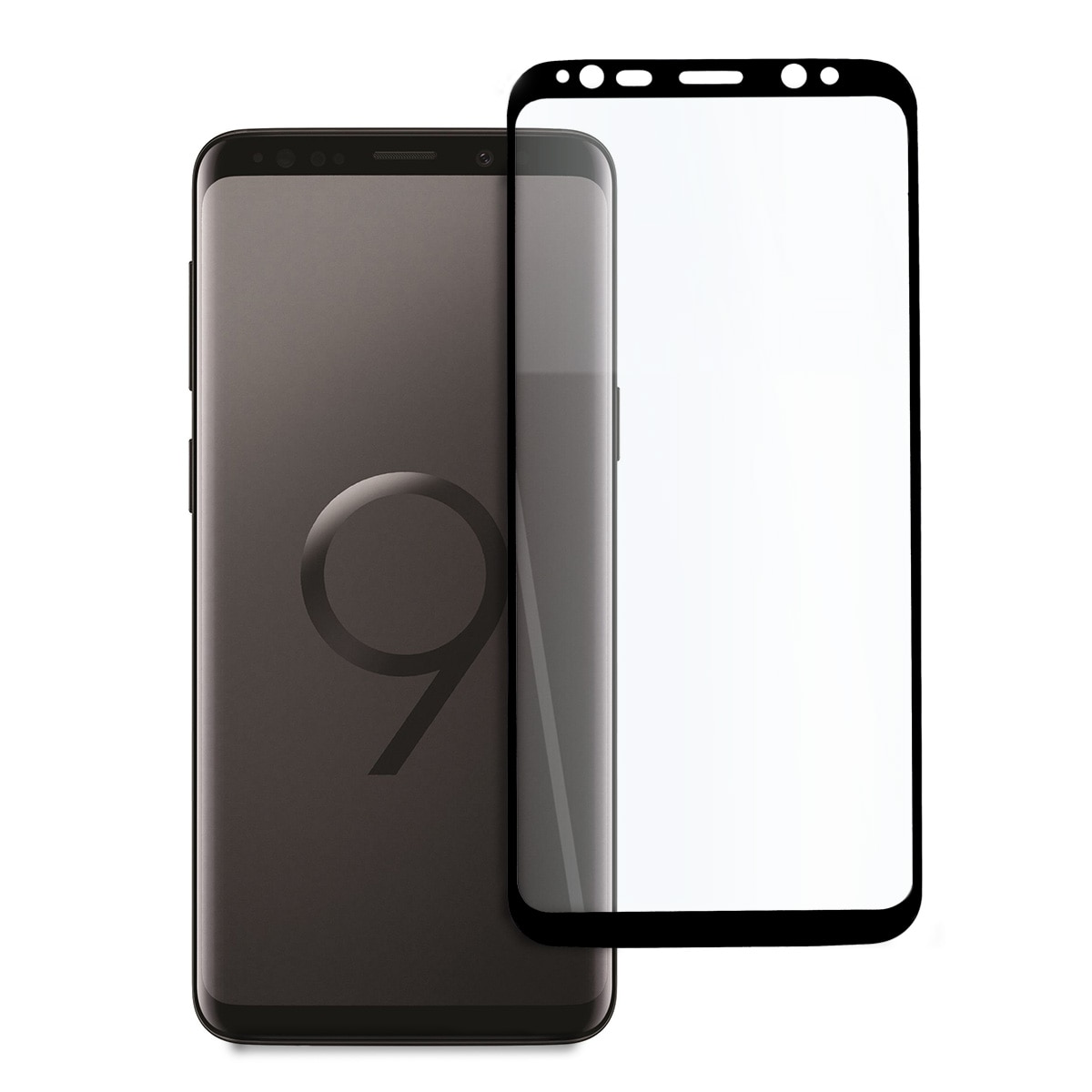 Folie de protectie Tech Armor, Compatibil Samsung S9, Full screen, Sticla securizata, Negru