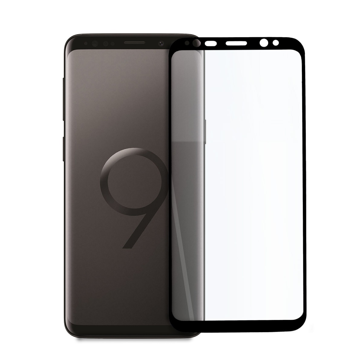 Folie de protectie Tech Armor, Compatibil Samsung S9, Full screen, Sticla securizata, Negru
