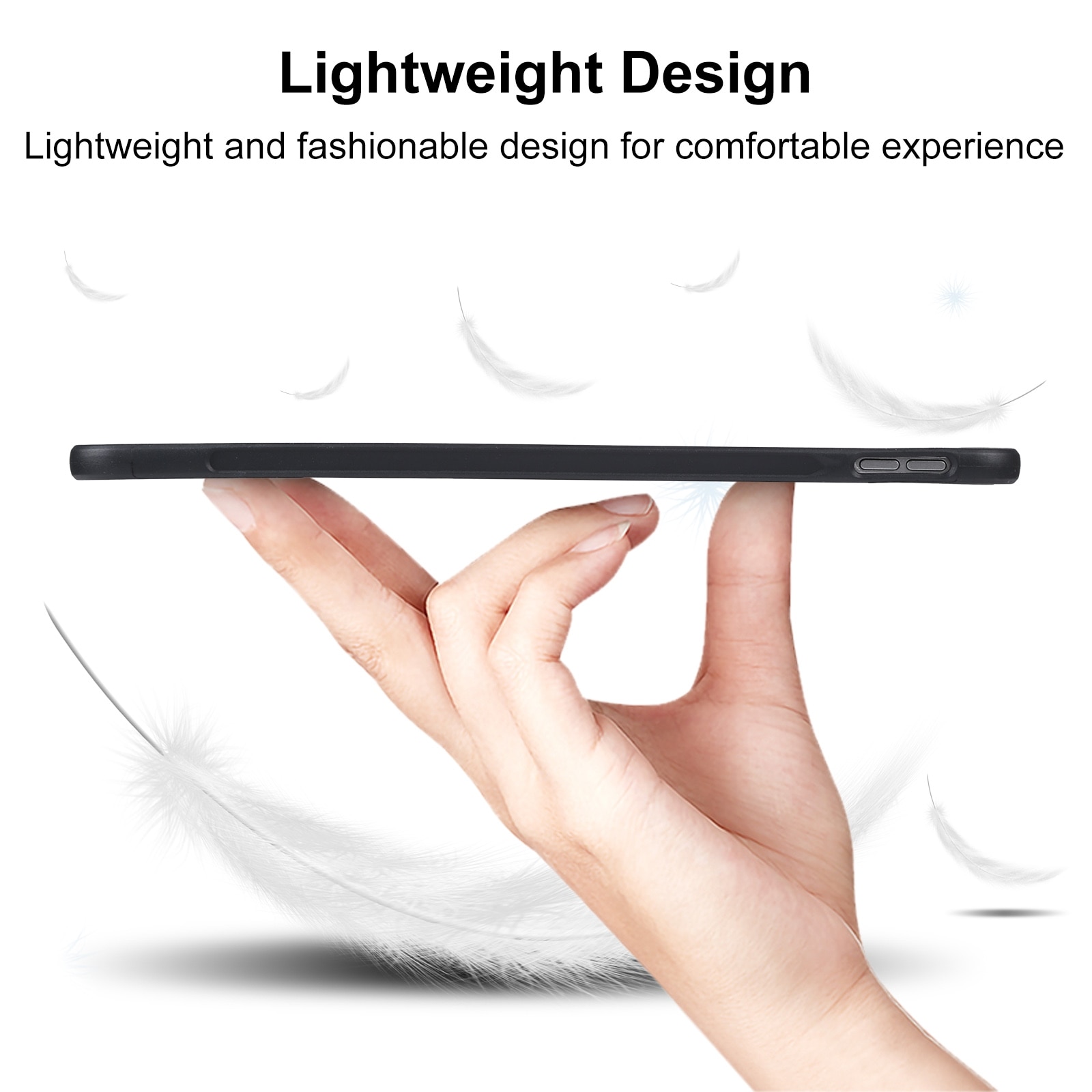 Husa tableta pentru Lenovo M10 FHD Plus 10.3 / TB-X606, material TPU, tip carte cu suport, protectie anti-zgarieturi, acces complet la porturi, negru
