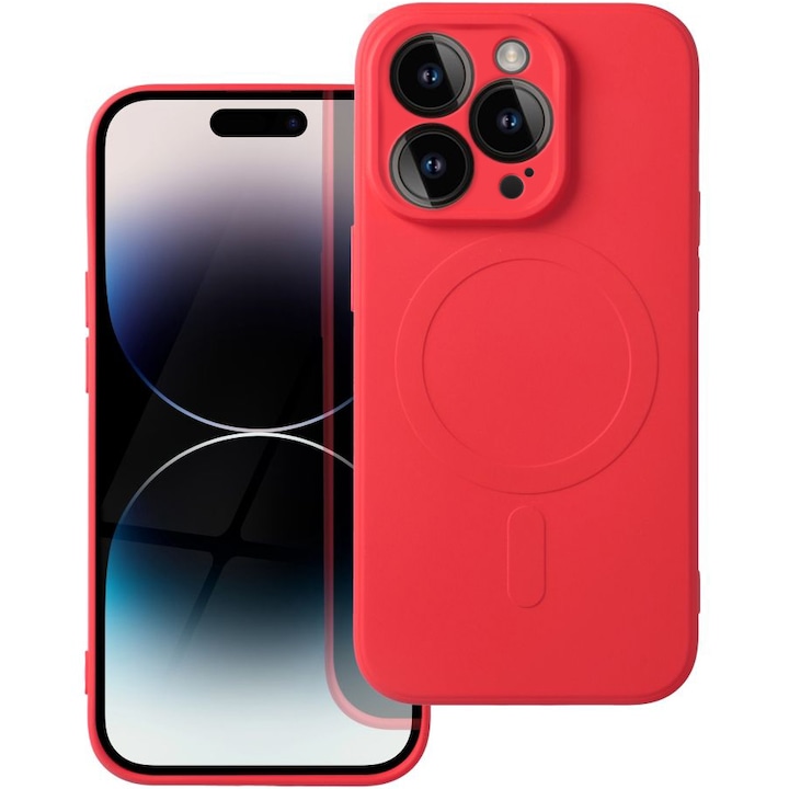 Husa pentru iPhone 13 Pro Max ZAFIT®, cu incarcare Magsafe, Silicon, Rosu