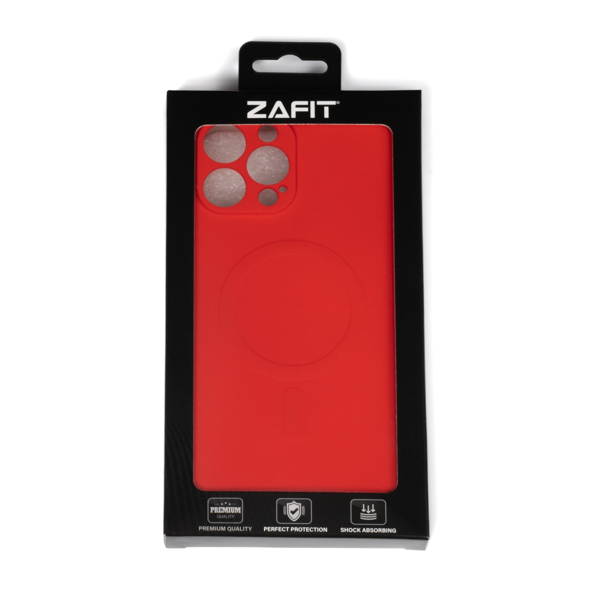Husa pentru iPhone 13 Pro Max ZAFIT®, cu incarcare Magsafe, Silicon, Rosu