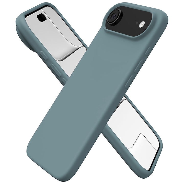 Husa CASEY STUDIOS™ pentru Apple iPhone 17 Air, Soft Silicone Premium, Microfibra in Interior, de Protectie, Ultra Slim, pentru Incarcare Wireless, Margini Ridicate pentru Protectia Ecranului si a Camerelor, Albastru inchis