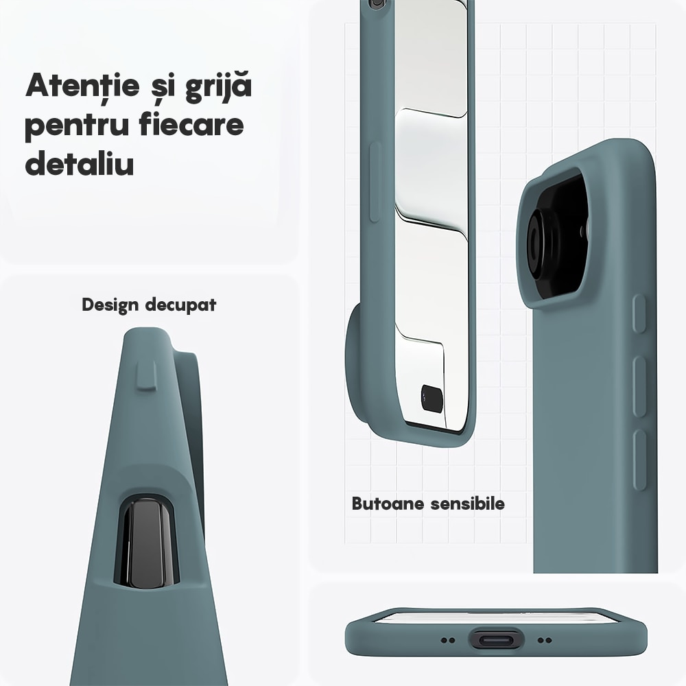 Husa CASEY STUDIOS™ pentru Apple iPhone 17 Air, Soft Silicone Premium, Microfibra in Interior, de Protectie, Ultra Slim, pentru Incarcare Wireless, Margini Ridicate pentru Protectia Ecranului si a Camerelor, Albastru inchis