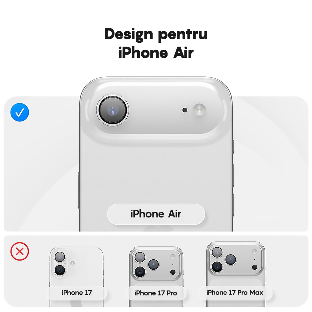 Husa CASEY STUDIOS™ pentru Apple iPhone 17 Air, Soft Silicone Premium, Microfibra in Interior, de Protectie, Ultra Slim, pentru Incarcare Wireless, Margini Ridicate pentru Protectia Ecranului si a Camerelor, Albastru inchis