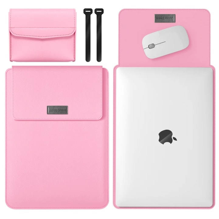 Husă 3in1 pentru laptopuri până la 13.6", impermeabilă, roșie, 34x24.9cm